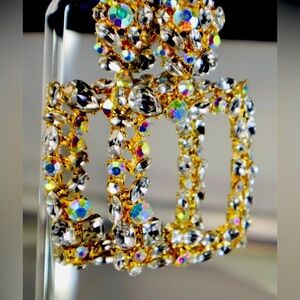 Zara Crystal Door Knockers Earrings NWOT